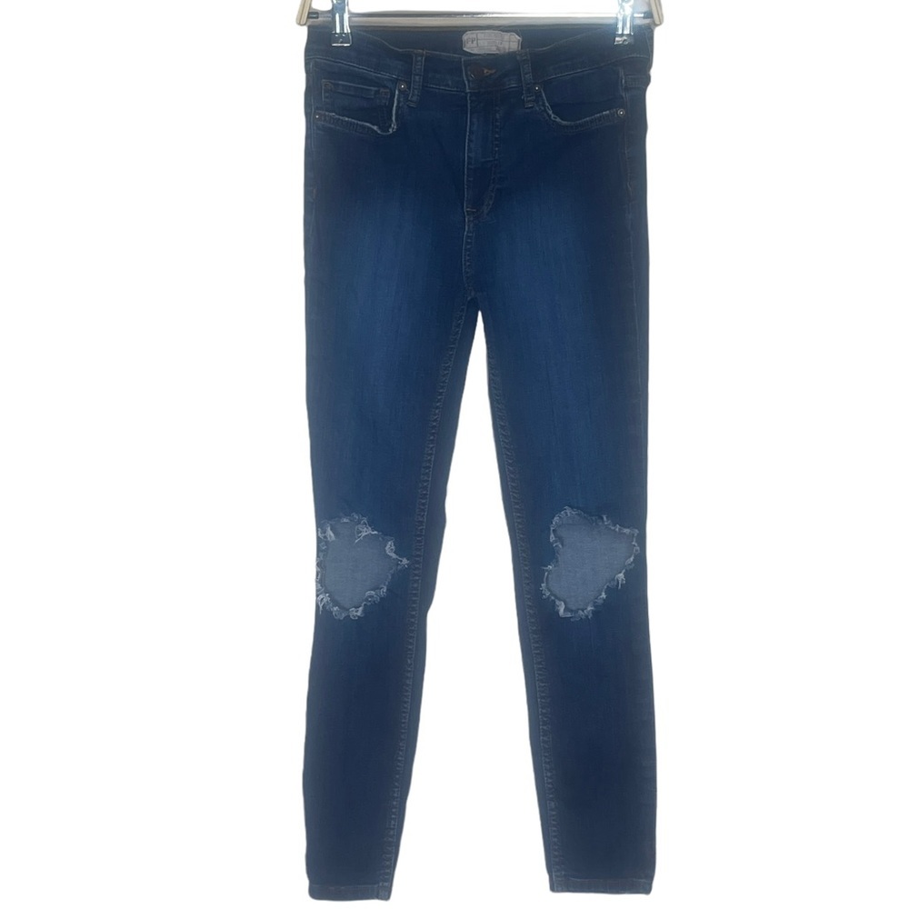 Free People Size 28 Distressed Knee Blue Jeans